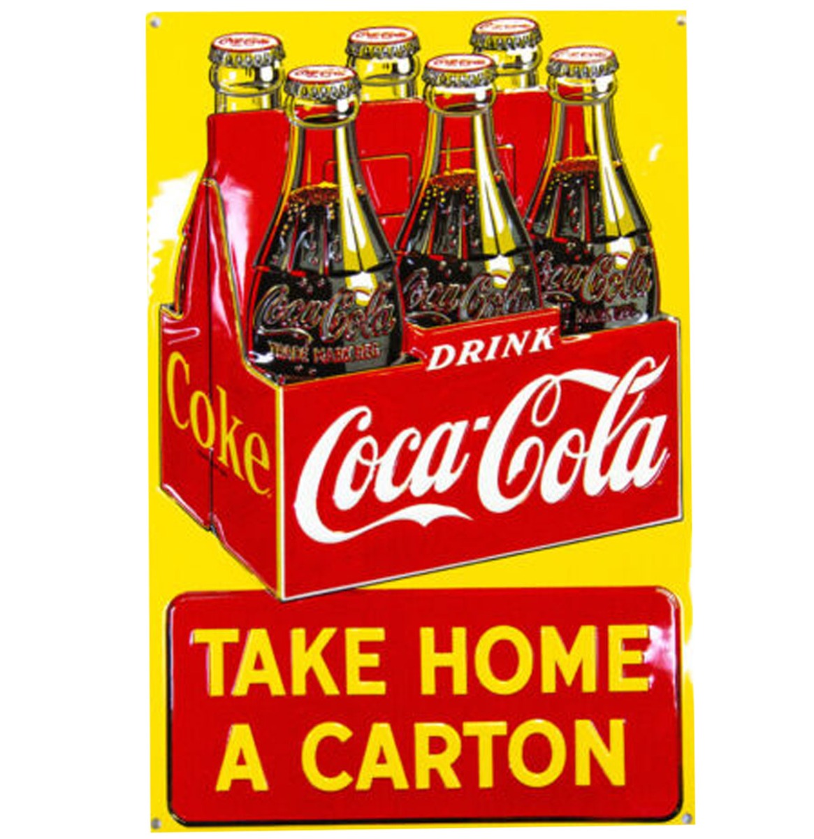 Coca-Cola - Take Home A Carton Emaille Bord - 38 x 25 cm | Coca-Cola