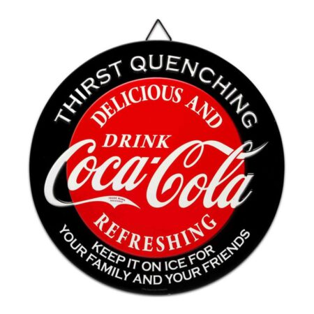 Coca-Cola Thirst Quenching Rond Metalen Bord - Ø30cm | Coca-Cola