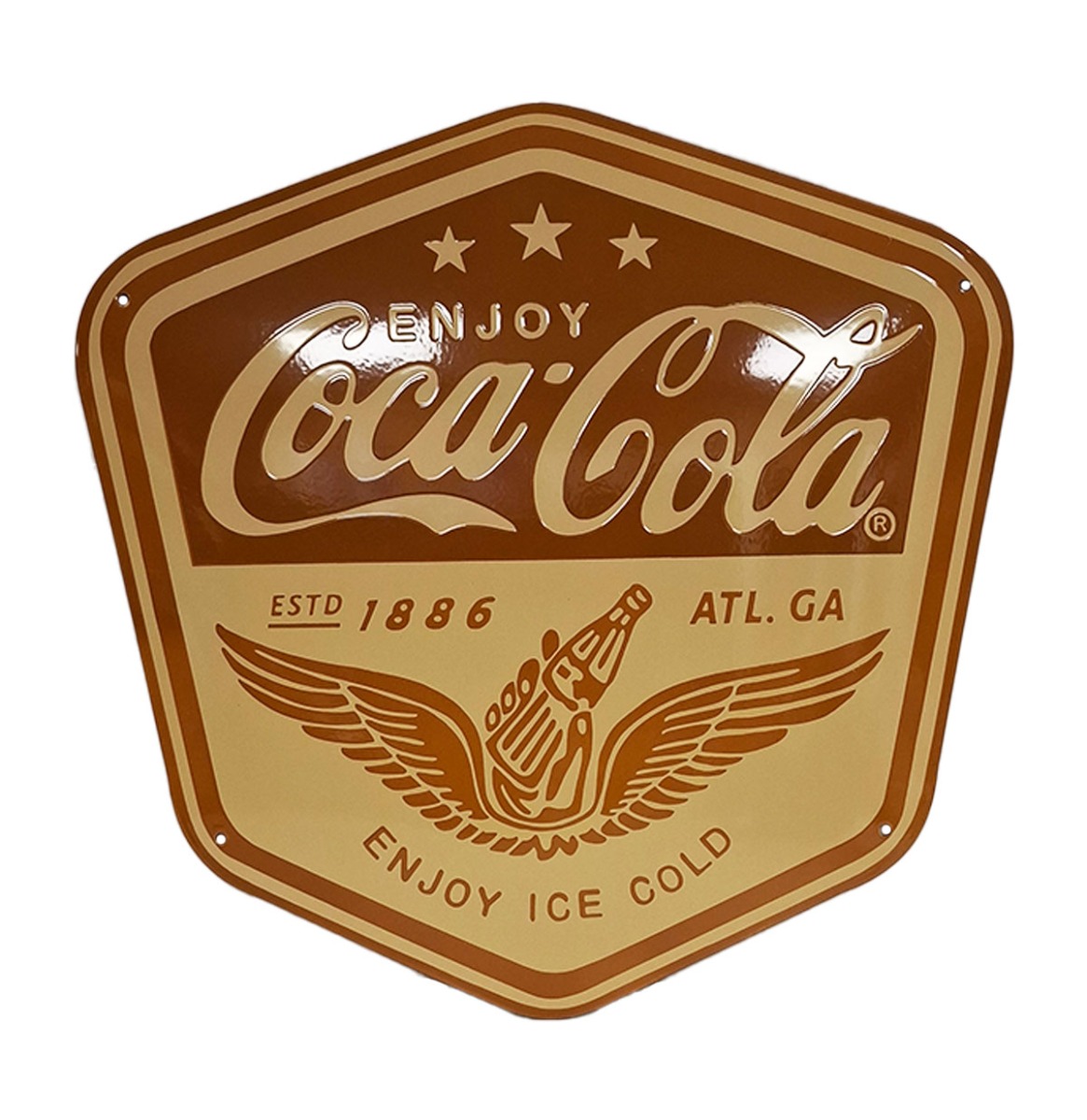 Coca-Cola Wings Logo Emaille Bord - 50 x 50cm | Coca-Cola