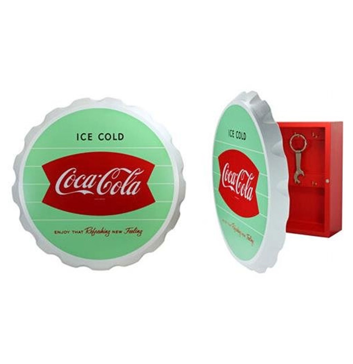 Coca-Cola Wood Contour Fishtail Design Sleutelkastje | Coca-Cola