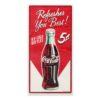 Coca-Cola 'Refreshes You Best' Houten Bord met Textuur - 56 x 28cm | Coca-Cola