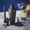 Cocktail Shaker Set - Mat Zwart - 8 Delige Set - 700ml | MikaMax