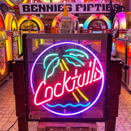 Cocktails Palm Neon in Kist - Vintage Glas Neon | The Dutch Pickers