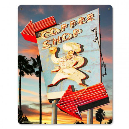 Coffee Shop by Larry Grossman Zwaar Metalen Bord | Fiftiesstore