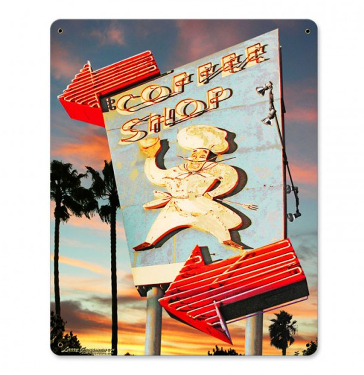 Coffee Shop by Larry Grossman Zwaar Metalen Bord | Fiftiesstore