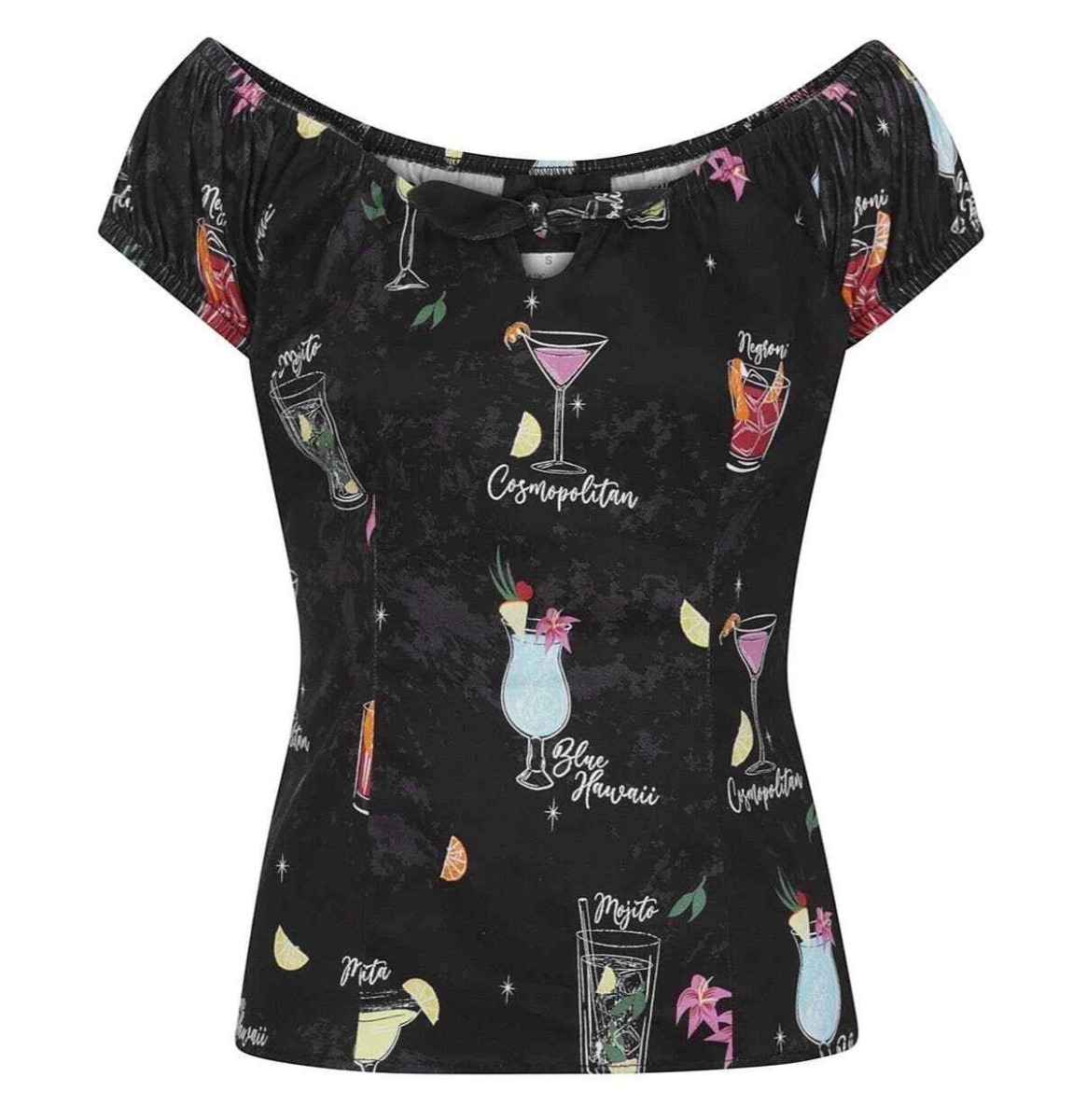 Collecitf Lorena Cocktail Menu Top Black-4XL | Collectif
