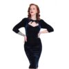 Collectif Ancilla Velvet Pencil Dress Blue-XXL | Collectif