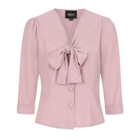 Collectif Andra Bow Blouse Pink-XXL | Collectif