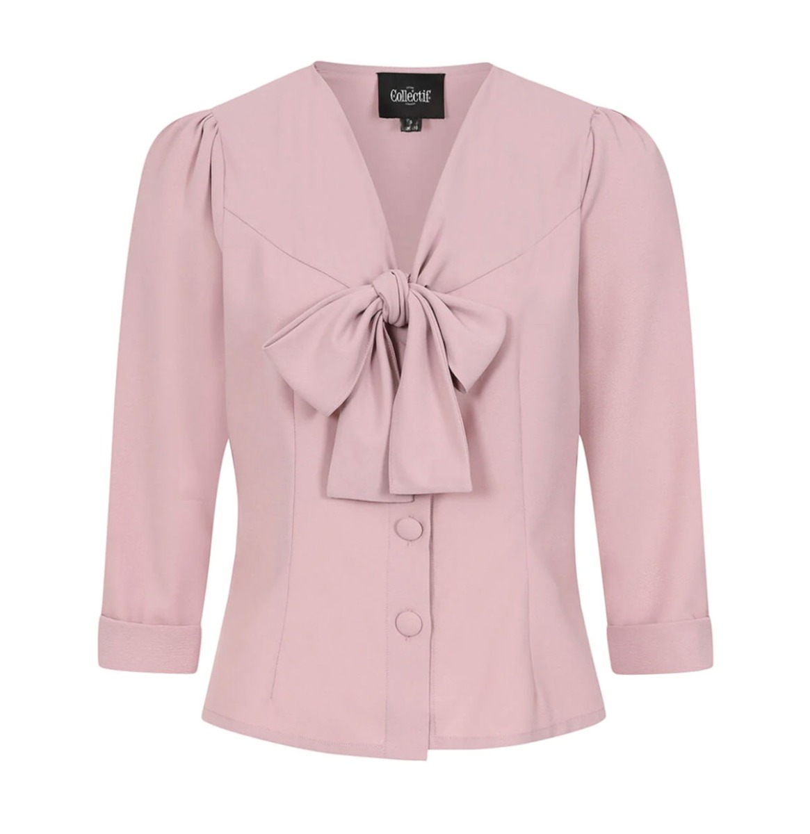 Collectif Andra Bow Blouse Pink-XXL | Collectif