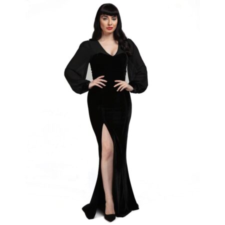 Collectif Arionna Velvet Maxi Dress Black-XXL | 31% korting | Collectif