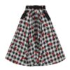 Collectif Dakota Gingham Cherries Swing Skirt-XS | 50% korting | Collectif