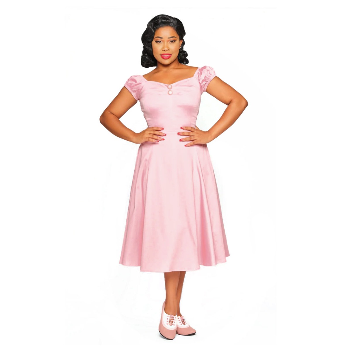 Collectif Dolores Doll Swing Dress Pink -38 (NL)/ 12 (UK) | 50% korting | Collectif