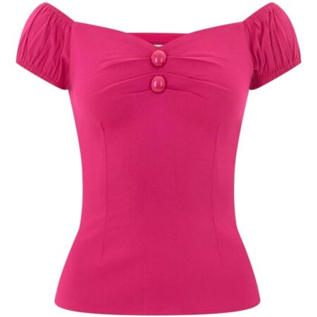 Collectif Dolores Top Hot Pink-XS | 30% korting | Collectif