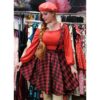 Collectif Gretel Suspender Swing Skirt Tartan Black Red-XS | 49% korting | Collectif