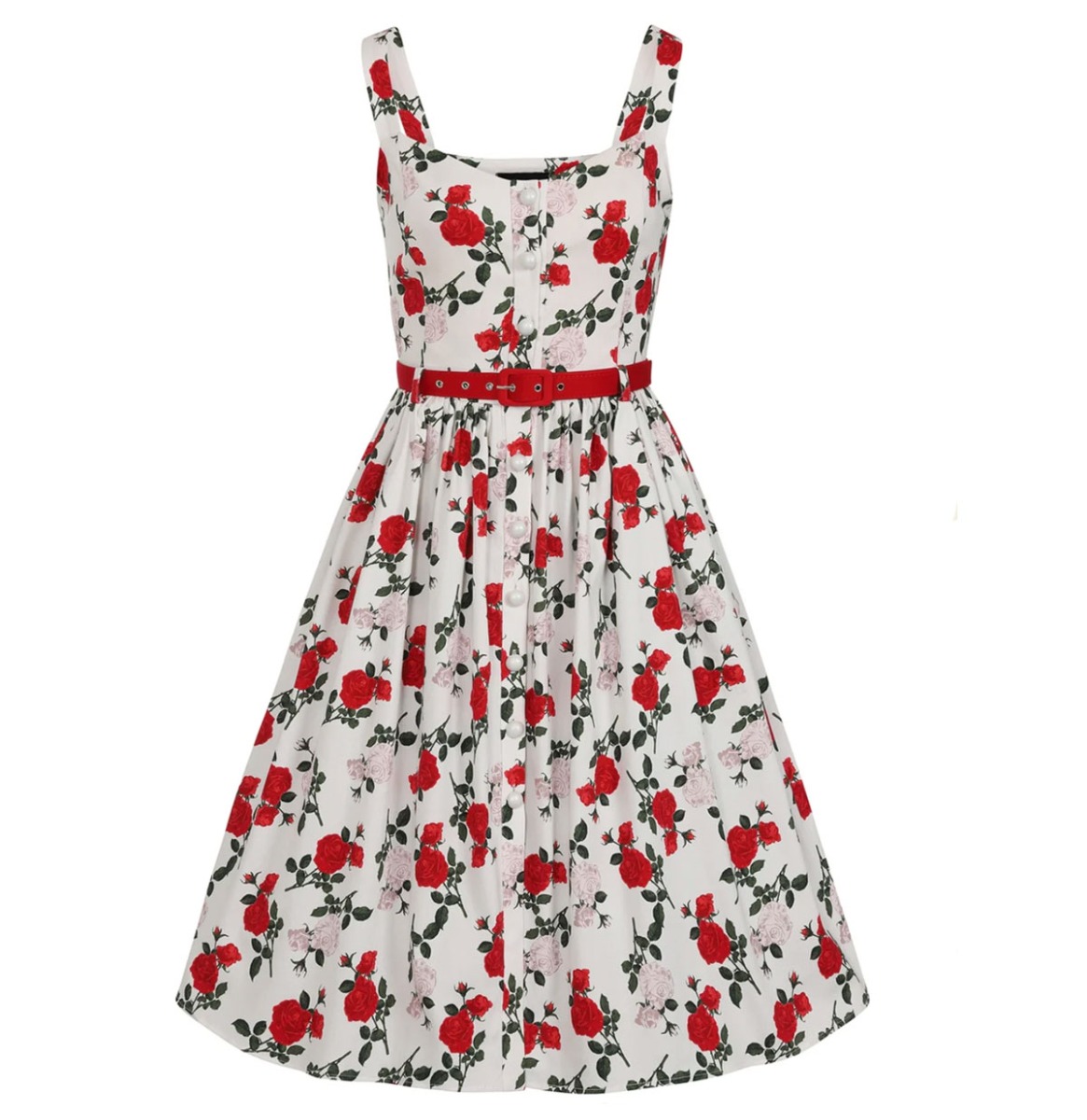 Collectif Jemina Rose Dance Swing Dress-XXXL | Collectif