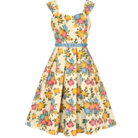 Collectif Jill Rose Garden Swing Dress Multi-XXXL | Collectif