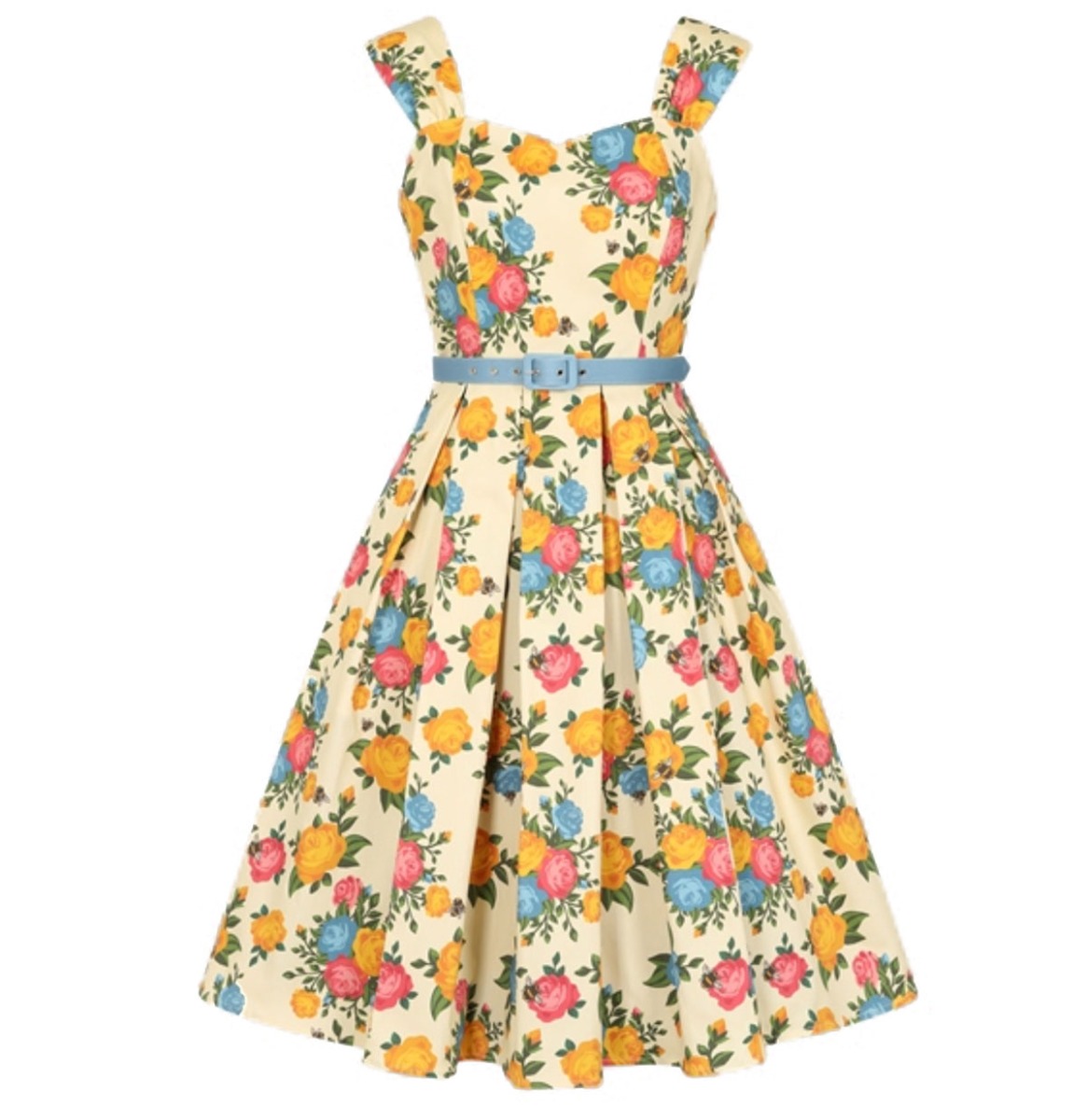 Collectif Jill Rose Garden Swing Dress Multi-XXXL | Collectif