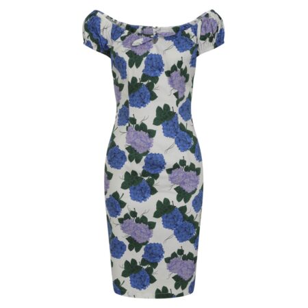 Collectif Lorena Hortensia Pencil Dress-XS | 50% korting | Collectif