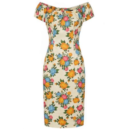 Collectif Lorena Rose Garden Pencil Dress Multi-L | Collectif