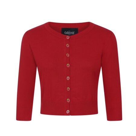 Collectif Lucy Strawberry Cardigan Red-S | 50% korting | Collectif