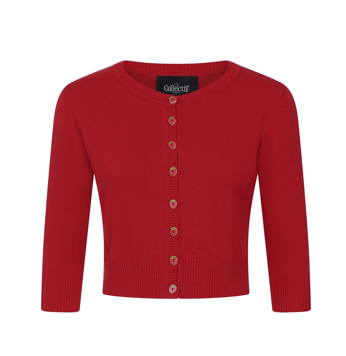 Collectif Lucy Strawberry Cardigan Red-S | 50% korting | Collectif