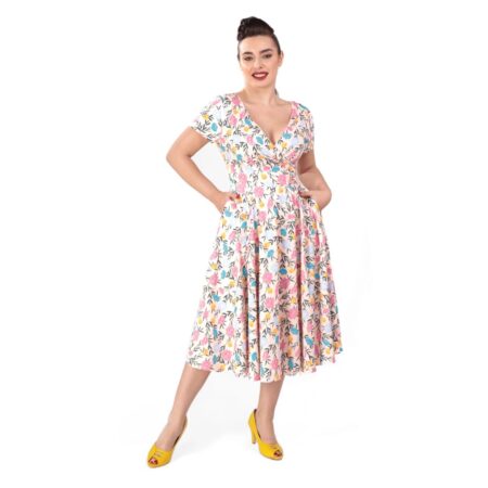 Collectif Maria Floral Whimsy Swing Dress -S | 50% korting | Collectif