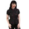 Collectif Mary Grace Cherry Blouse Black-M | 50% korting | Collectif