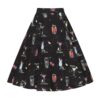 Collectif Matilde Cocktail Menu Swing Skirt Black-XXXXL | 50% korting | Collectif