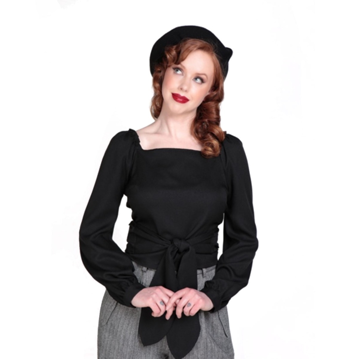 Collectif Maud Wrap Top Black -XXL | 50% korting | Collectif