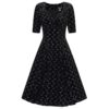 Collectif Trixie Dress Glitter Moon Velvet Black-XS | 50% korting | Collectif