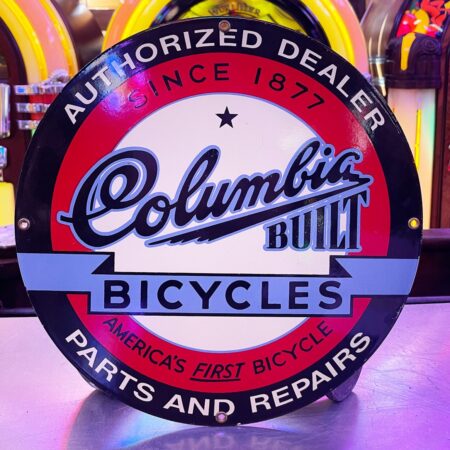 Columbia Built Bicycles Emaille Bord - 1980s Prototype Sample - Ø30cm | The Dutch Pickers
