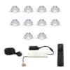 Complete Set van 10 Sienna Mini Inbouwspots 12 Volt 3W spots - 2700K warm wit - IP44 waterdicht - kantelbaar - Dimbaar - Verandaspots - Lage inbouwdiepte | HOFTRONIC