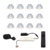 Complete Set van 12 Sienna Mini Inbouwspots 12V 3W spots - 2700K warm wit - IP44 waterdicht - kantelbaar - Dimbaar - Verandaspots - Lage inbouwdiepte | HOFTRONIC