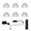 Complete Set van 6 Sienna Mini Inbouwspots 12V - 3W spots - 2700K warm wit - IP44 waterdicht - kantelbaar - Dimbaar - Verandaspots - Lage inbouwdiepte | HOFTRONIC