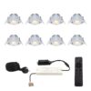 Complete Set van 8 Sienna Mini Inbouwspots 12V 3W spots - 2700K warm wit - IP44 waterdicht - kantelbaar - Dimbaar - Verandaspots - Lage inbouwdiepte | HOFTRONIC
