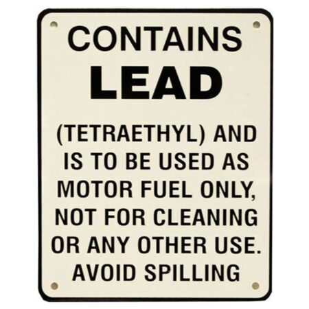 Contains Lead (Lg) Bordje Voor Benzinepomp 18 x 22