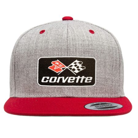 Corvette C3 Patch Premium Snapback Pet - Heather Grijs Rood | Chevrolet