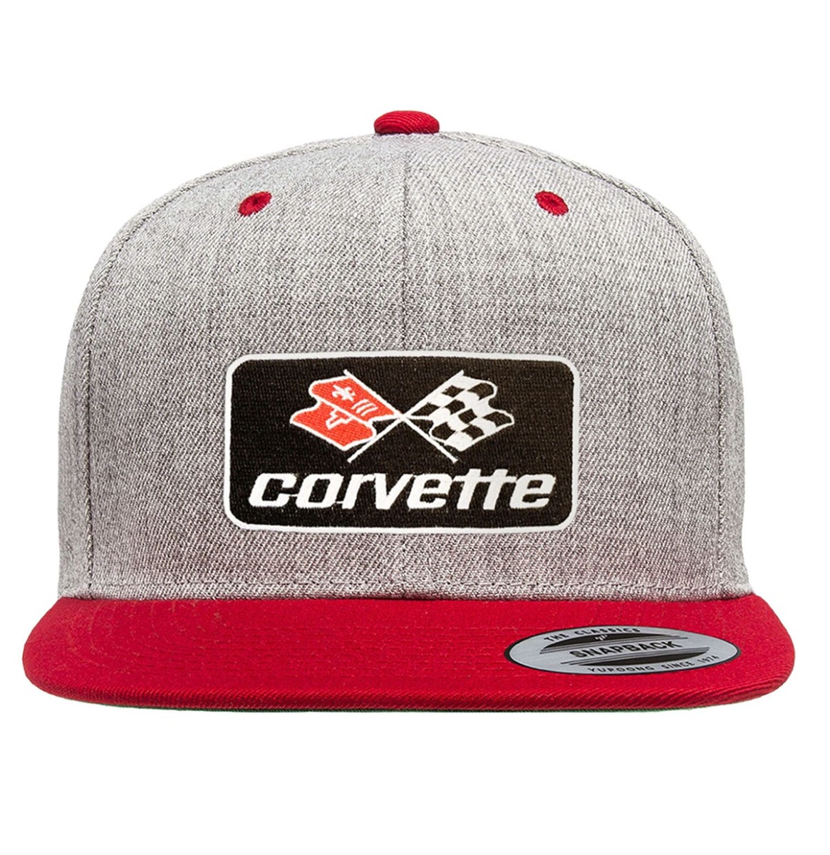 Corvette C3 Patch Premium Snapback Pet - Heather Grijs Rood | Chevrolet