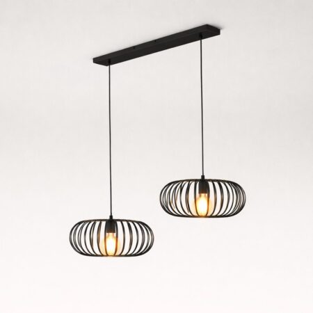 Cosmos - LED Hanglamp - 2 spots - Dimbaar - E27 Fitting - Zwart | HOFTRONIC