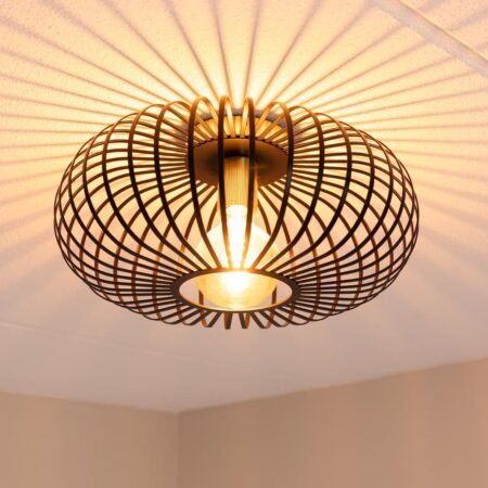 Cosmos - LED Plafondlamp - Dimbaar - E27 Fitting - Zwart met Goud | HOFTRONIC