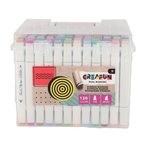 Creafun Dual Markers 120 Stuks In Luxe Opbergdoos | Creafun
