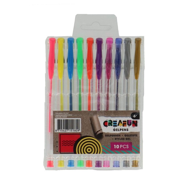 Creafun Gelpennen Neon Glitter Metallic 10 Stuks | Creafun