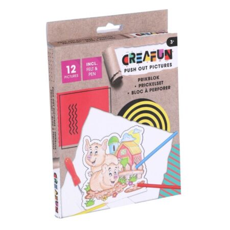 Creafun Prikblok Met Prikpen En 12 Sjablonen Boerderij | Creafun