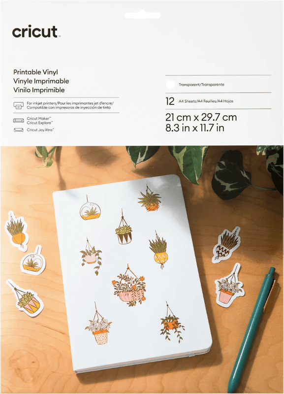 Cricut Printbaar Vinyl Transparant A4 (12 vellen)