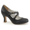 Criss Cross Strap Flapper Black-38 (NL) / 5 (UK) | Pinup Couture