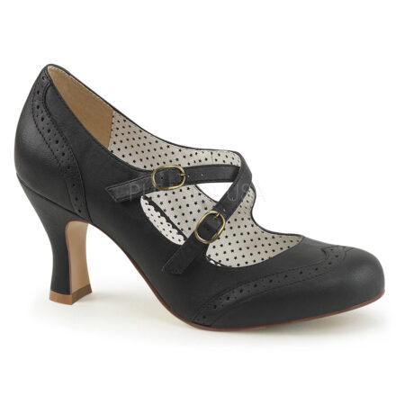 Criss Cross Strap Flapper Black-38 (NL) / 5 (UK) | Pinup Couture