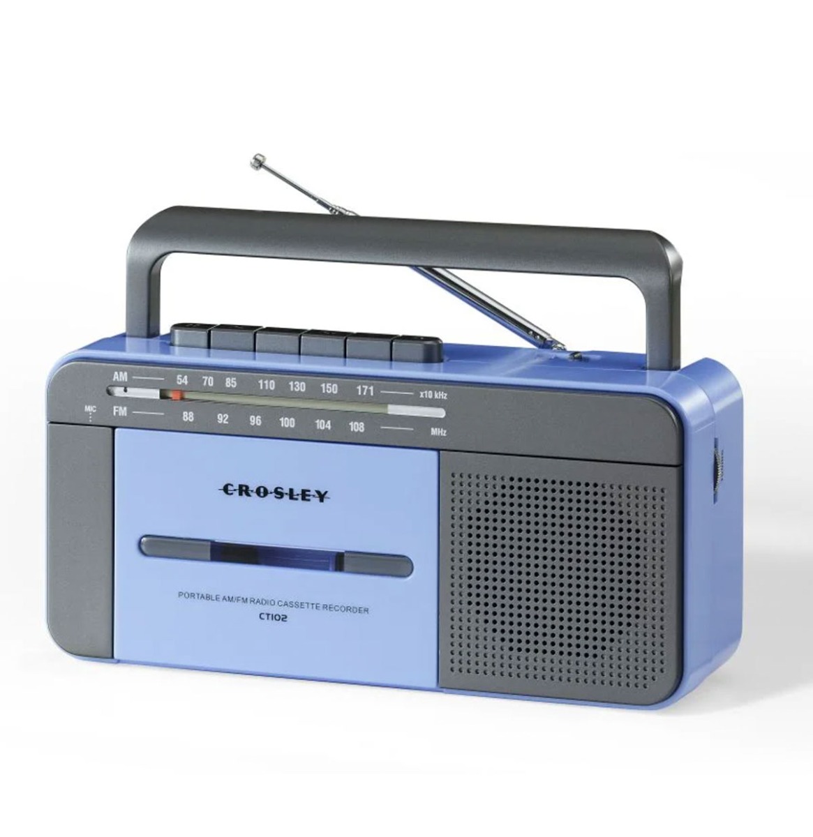 Crosley Draagbare Cassette Speler CT102 Met Bluetooth - Blauw | Crosley
