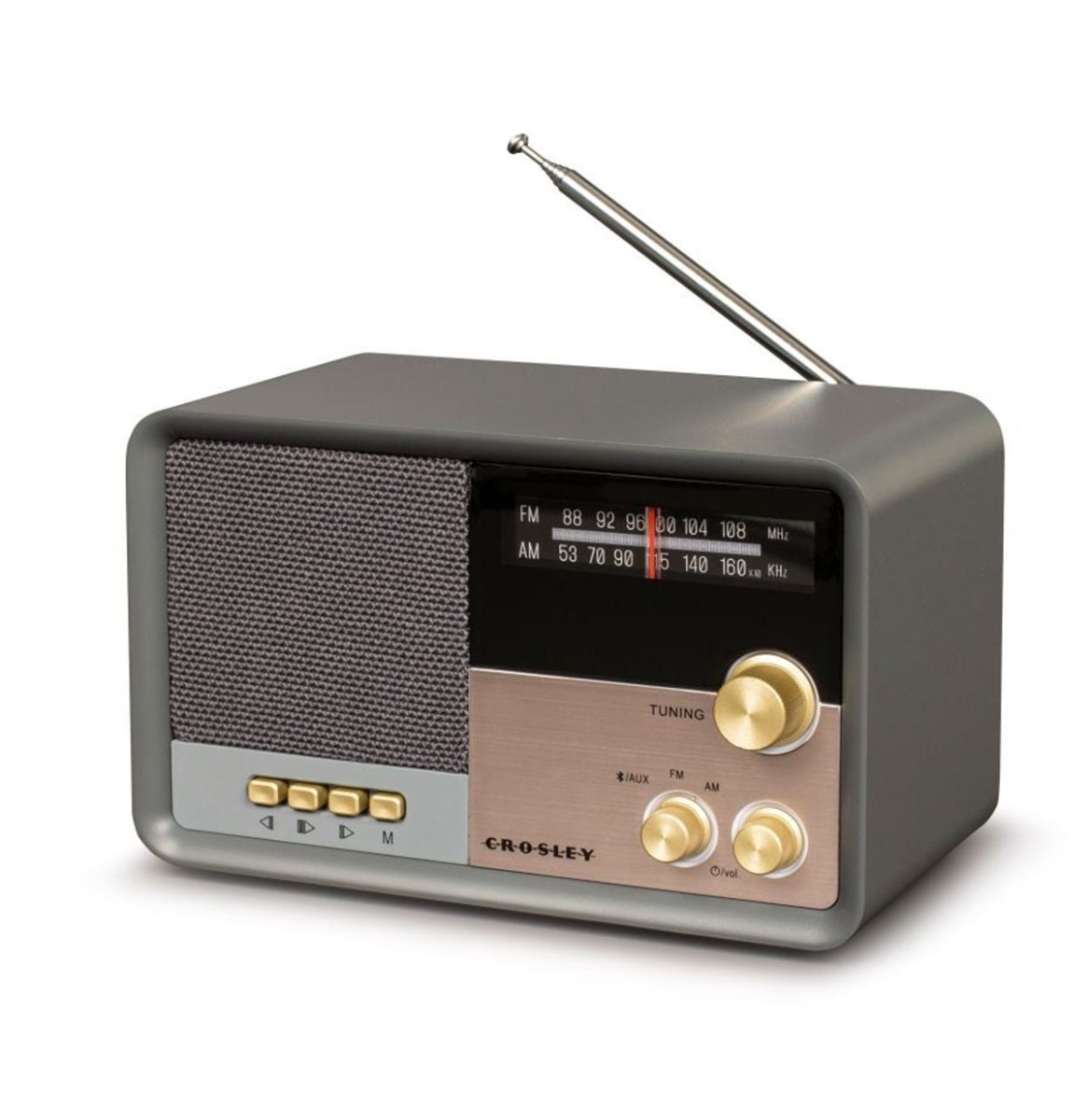 Crosley Tribute AM/FM Radio Met Bluetooth - Charcoal | Crosley
