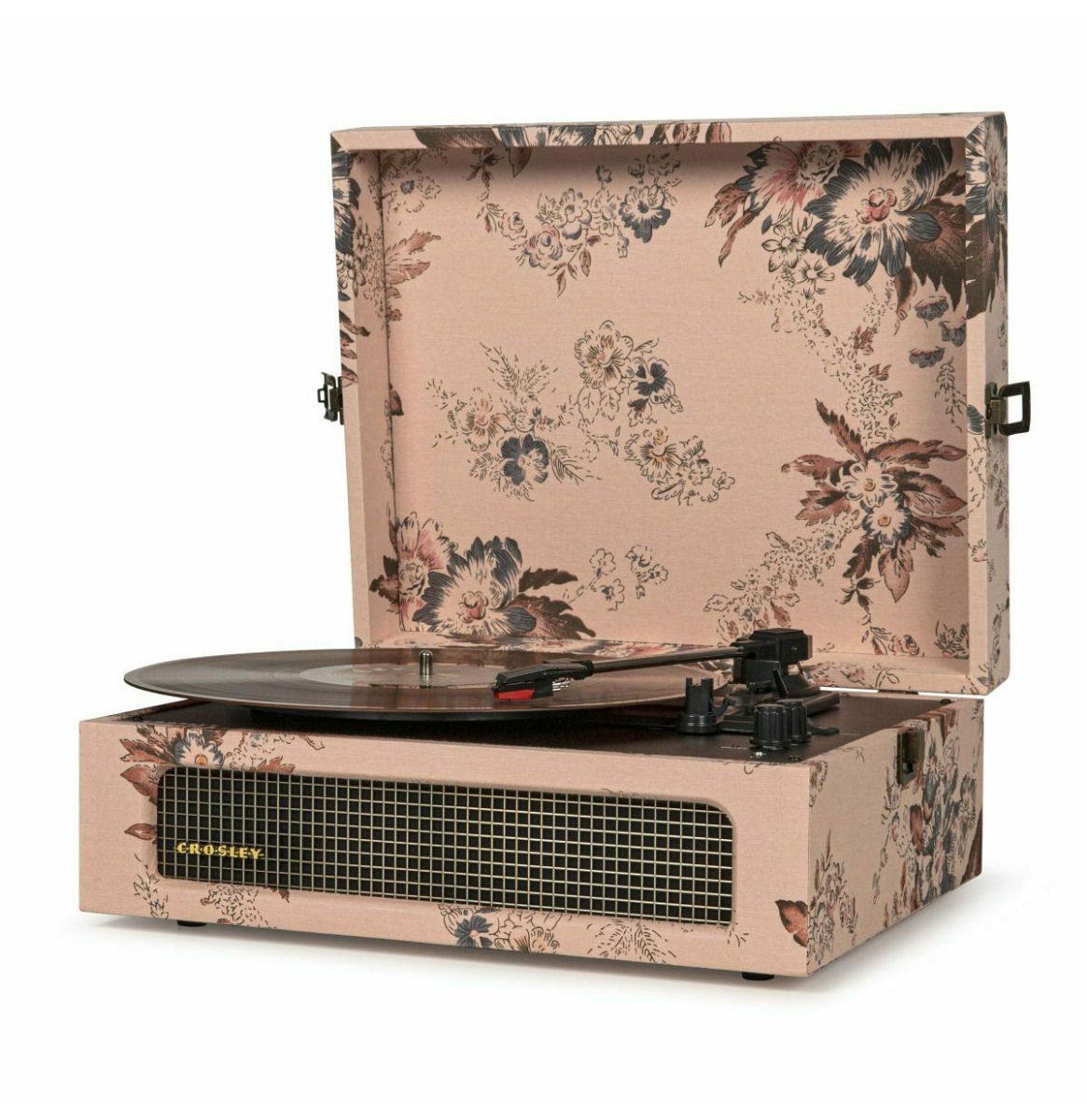 Crosley Voyager Portable Retro Platenspeler Met Bluetooth In/Out - Floral | Crosley