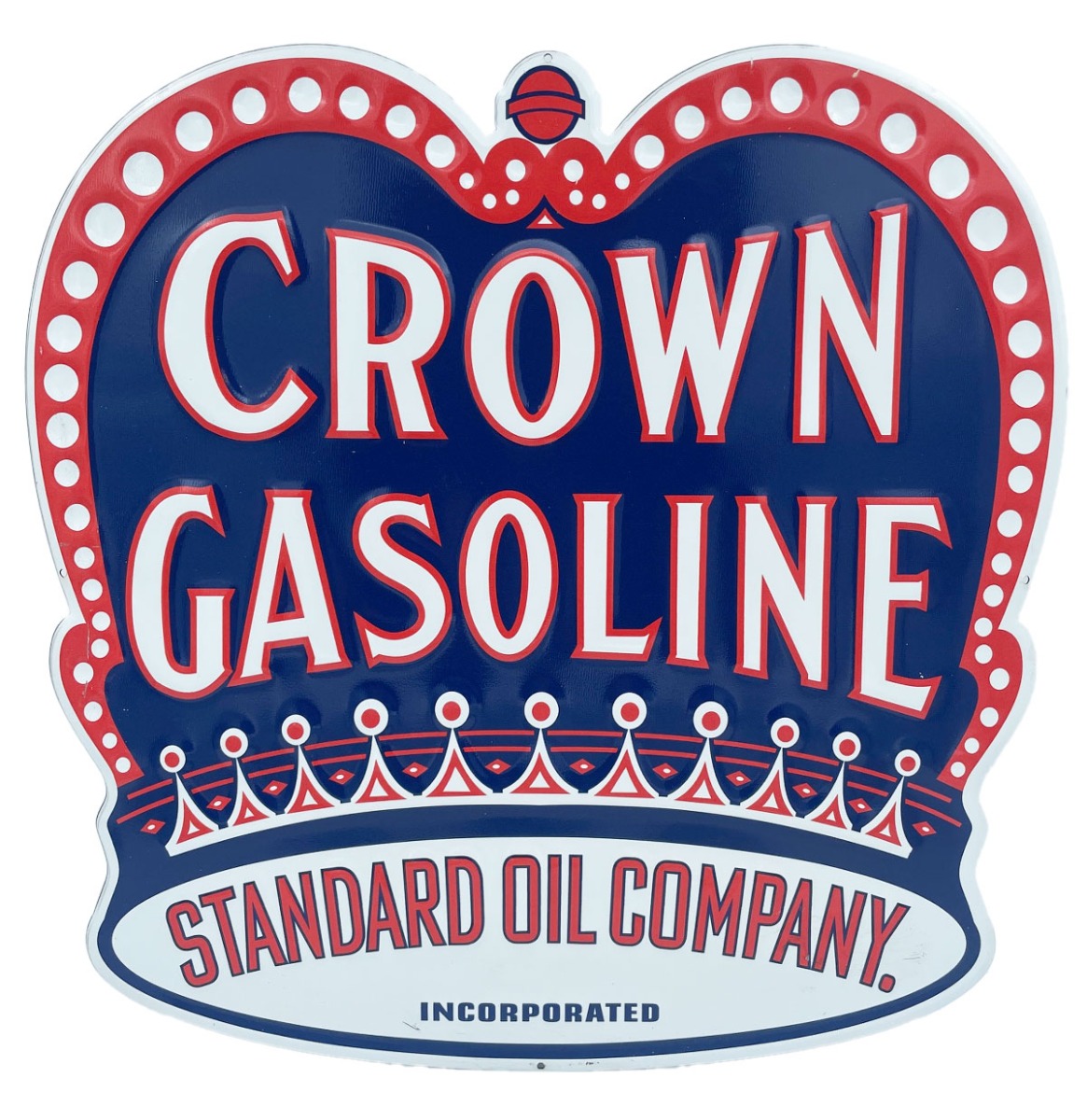 Crown Gasoline Stalen Bord Met Relief - 44 x 44cm | Fiftiesstore
